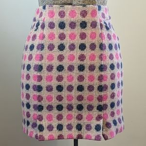 Boden British Tweed polka dot wool mini skirt 2p